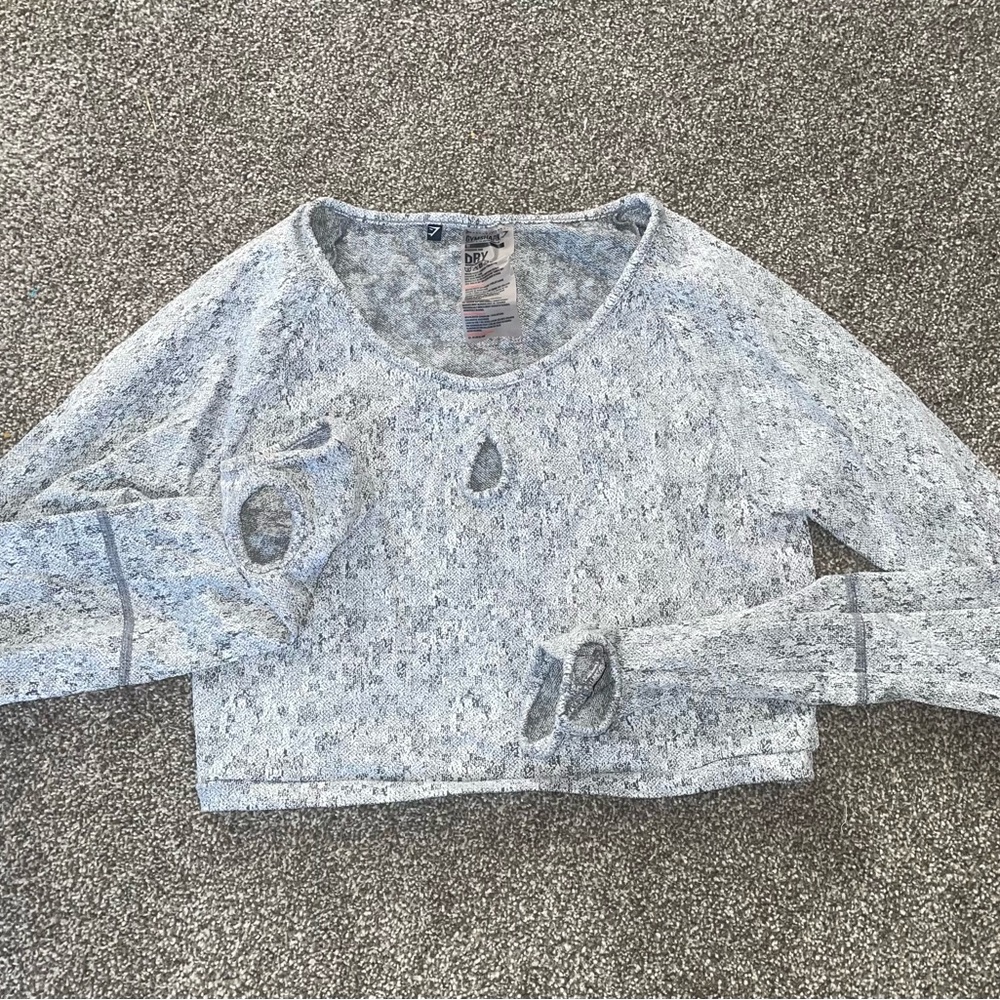Discontinued Gymshark Fleur Texture Long Sleeve Crop Top